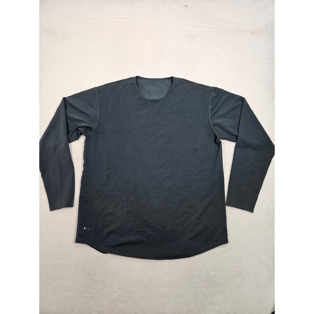 BYLT Basics Mens Drop-Cut Long Sleeve Shirt Charcoal Gray Crew Neck XL 2486